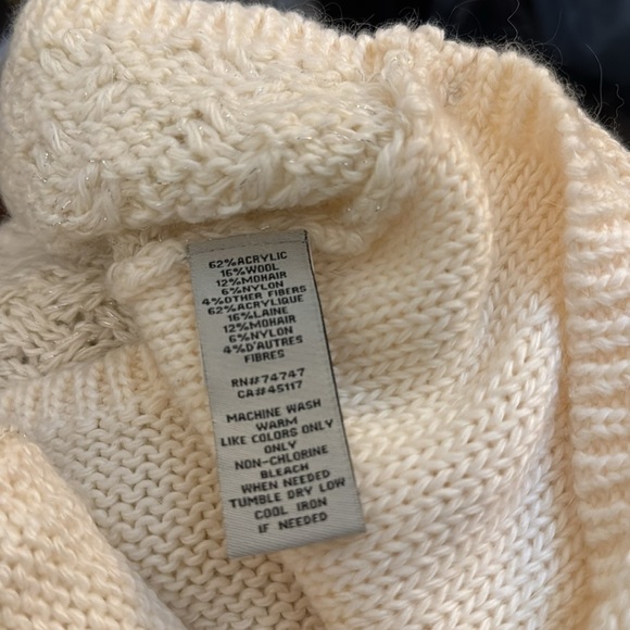 Bob Timberlake Cream Sweater Wool Blend small - Picture 5 of 5